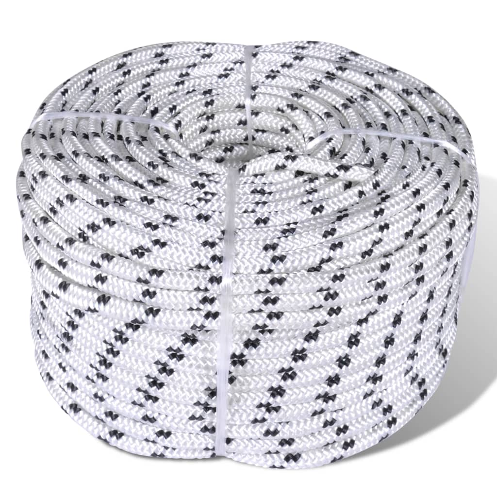 Braided Boat Rope Polyester 8 mm 250 m White - Casper Homes