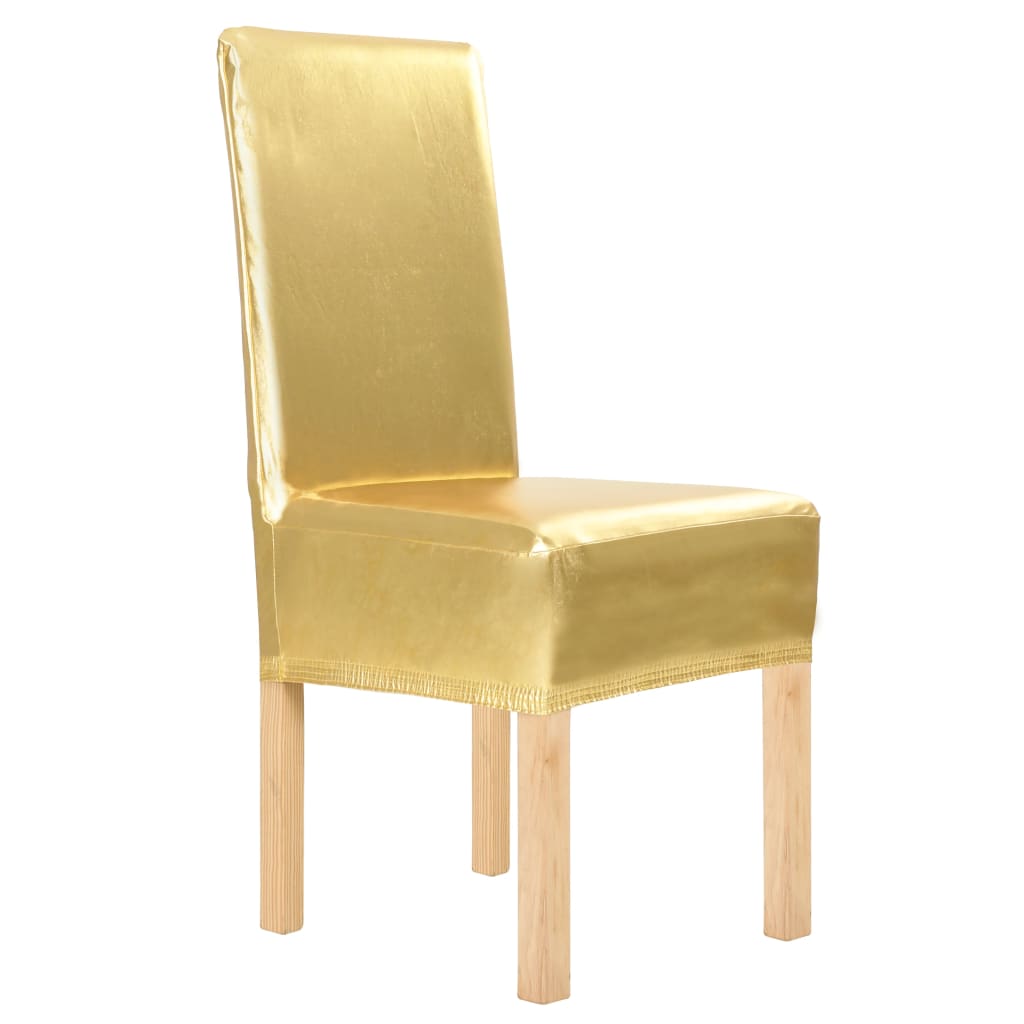 6 pcs Straight Chair Covers Stretch Gold - Tyrell & Tyrell