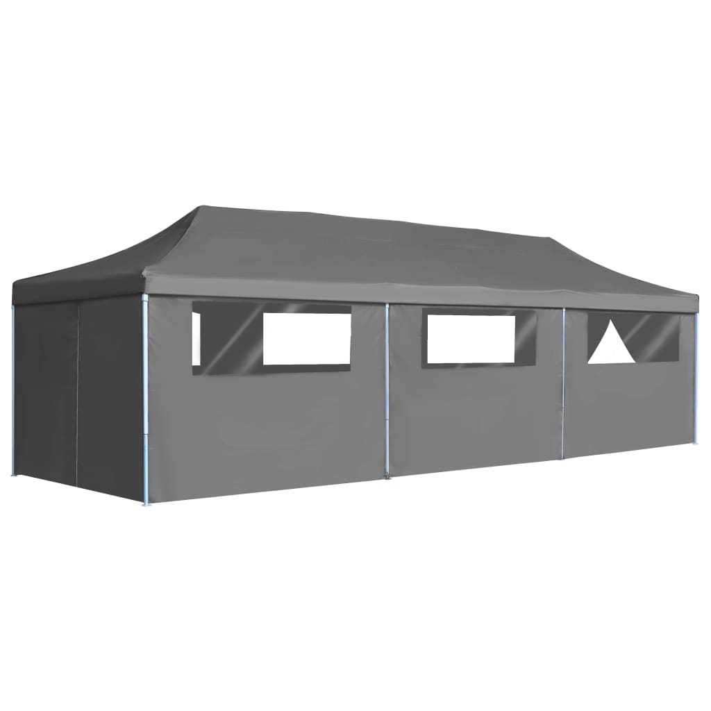Folding Pop-up Party Tent with 8 Sidewalls 3x9 m Anthracite - Millennium Furniture