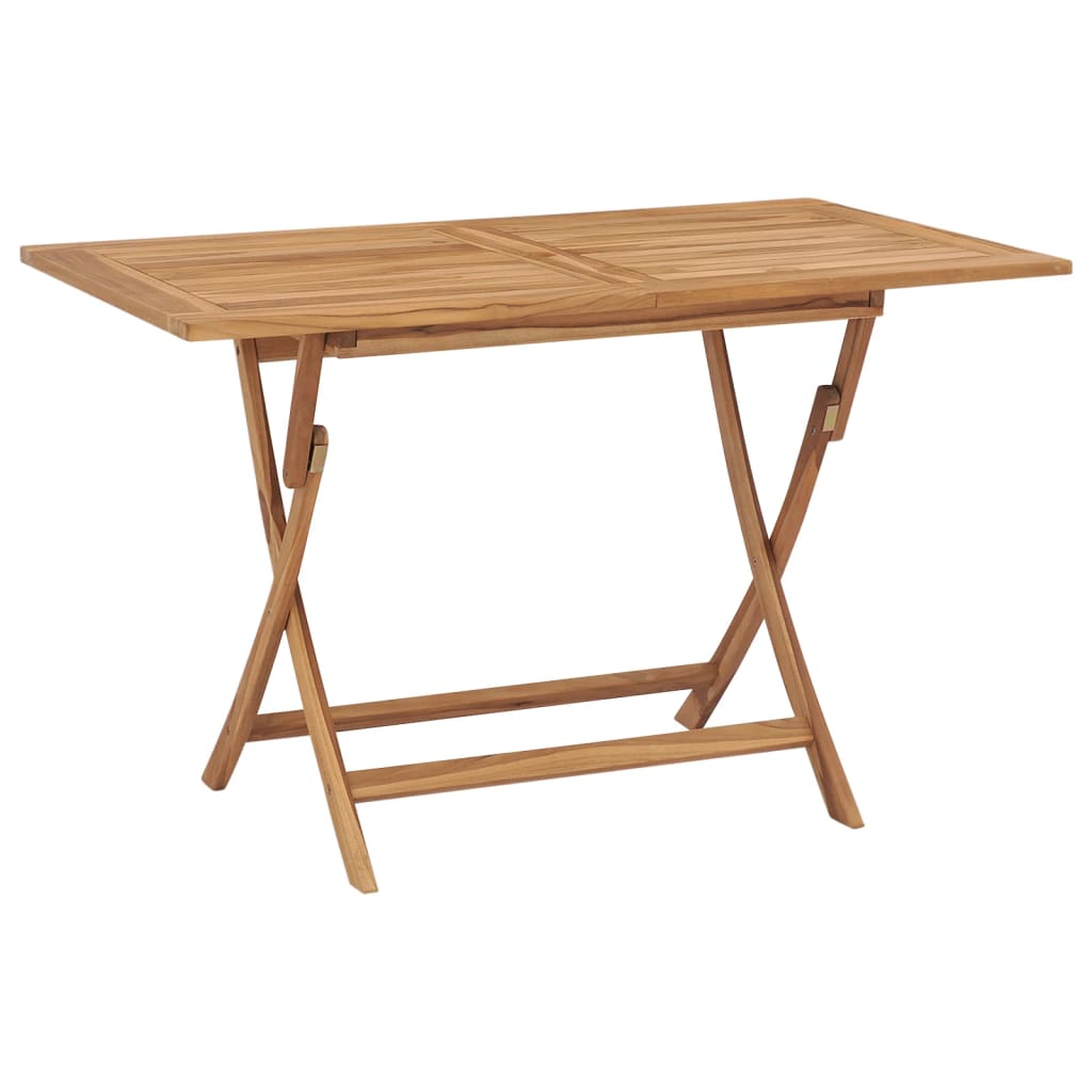 Folding Garden Table 120x70x75 cm Solid Teak Wood - Decor Base