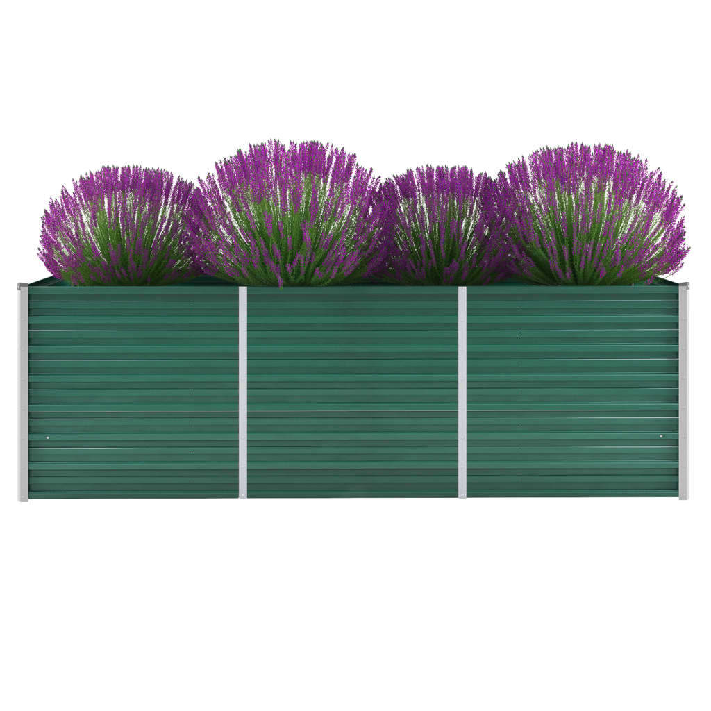 Garden Raised Bed Galvanised Steel 240x80x77 cm Green - Brittle & Co