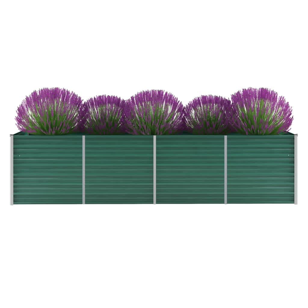 Garden Raised Bed Galvanised Steel 320x80x77 cm Green - Direct Imports