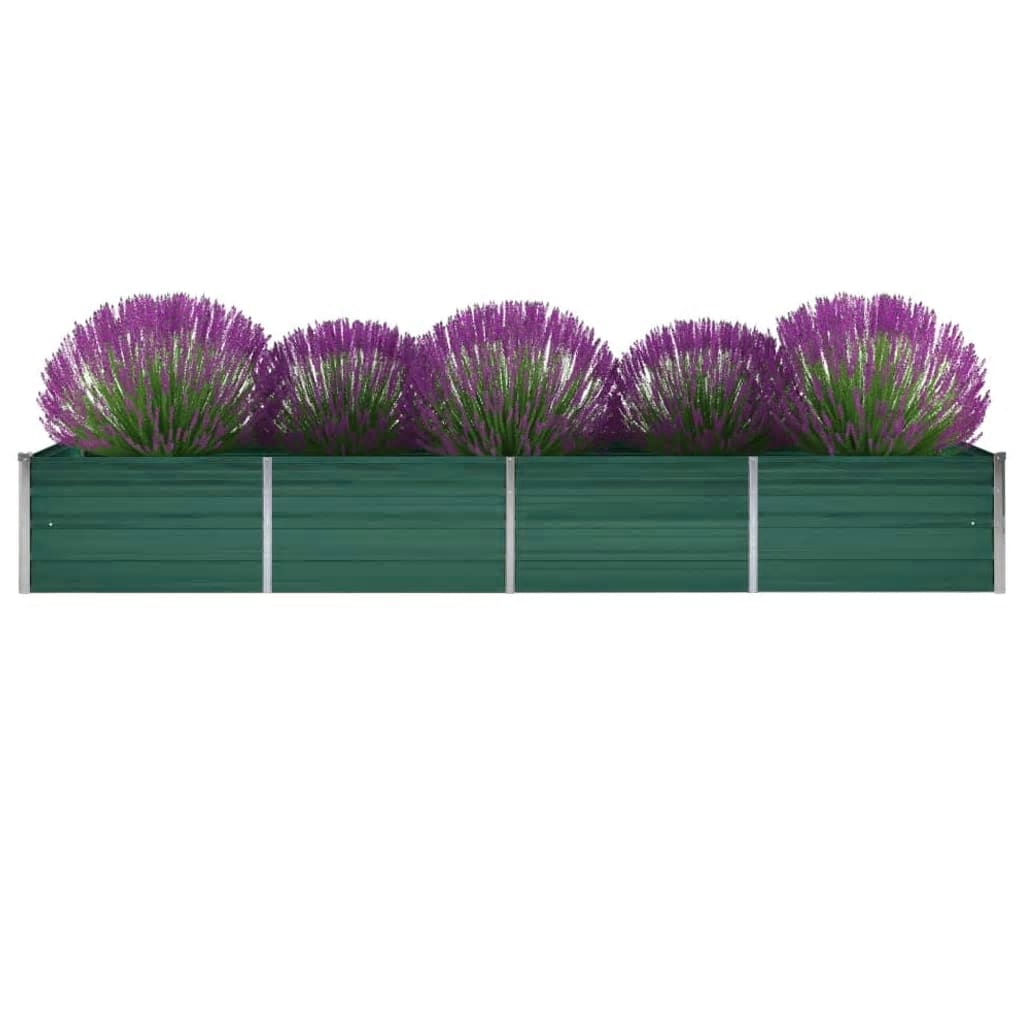 Garden Raised Bed Galvanised Steel 320x80x45 cm Green - Direct Imports