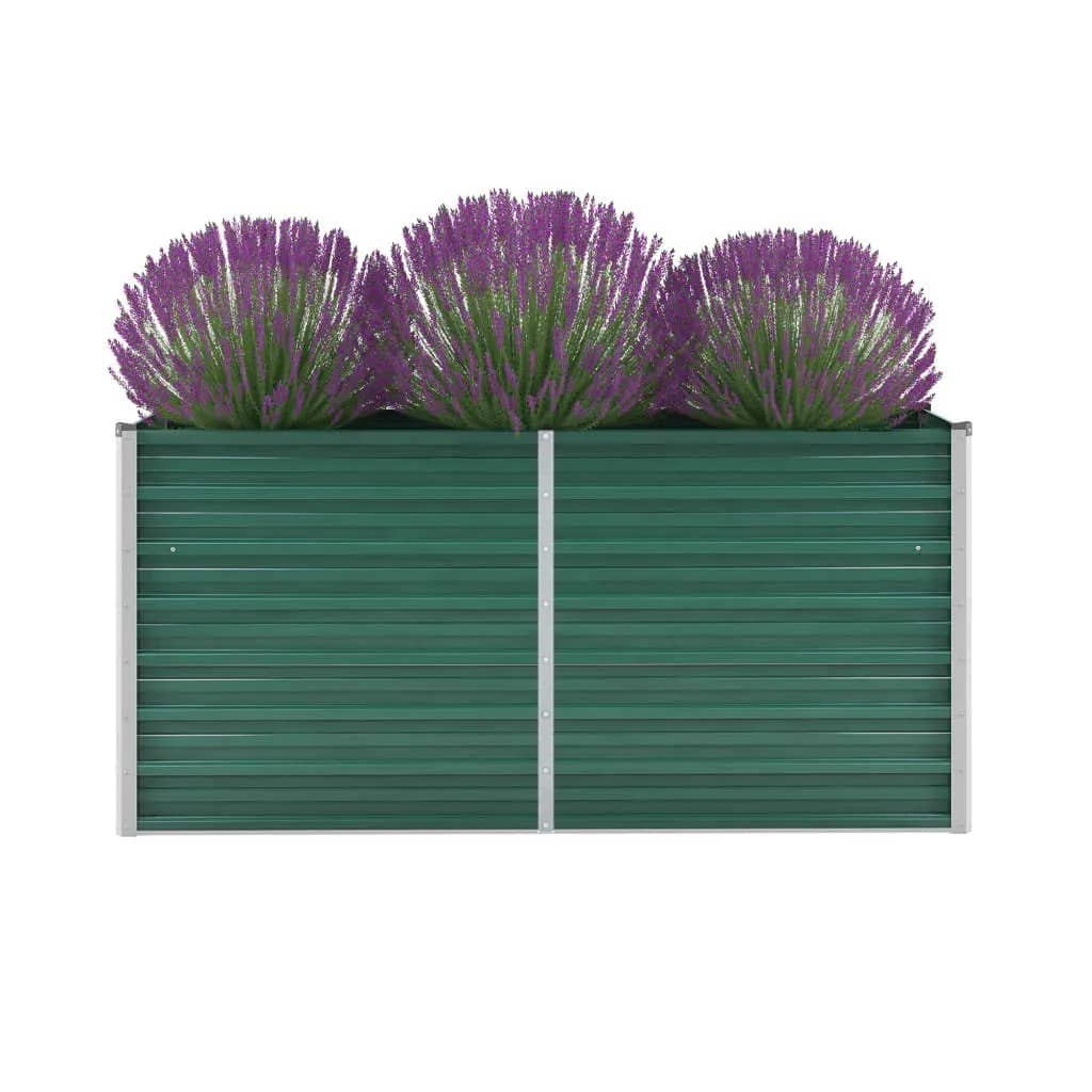 Garden Raised Bed Galvanised Steel 160x40x77 cm Green - Merlin Deals
