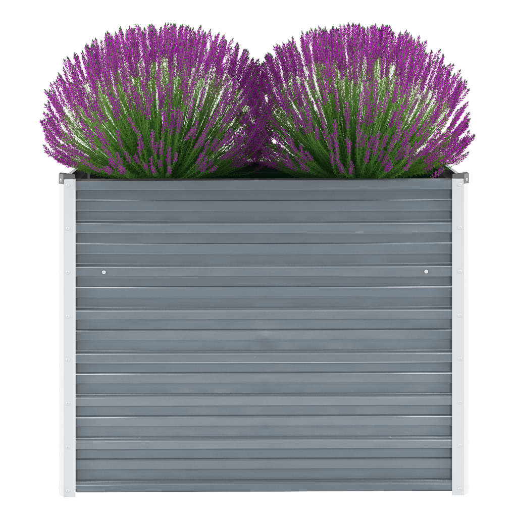 Garden Raised Bed Galvanised Steel 100x40x77 cm Grey - Design Hut