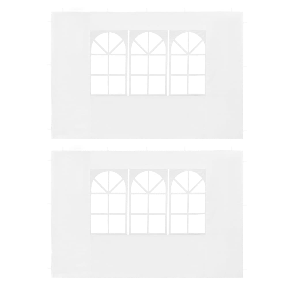 Party Tent Sidewall 2 pcs with Window PE White - Design Hut