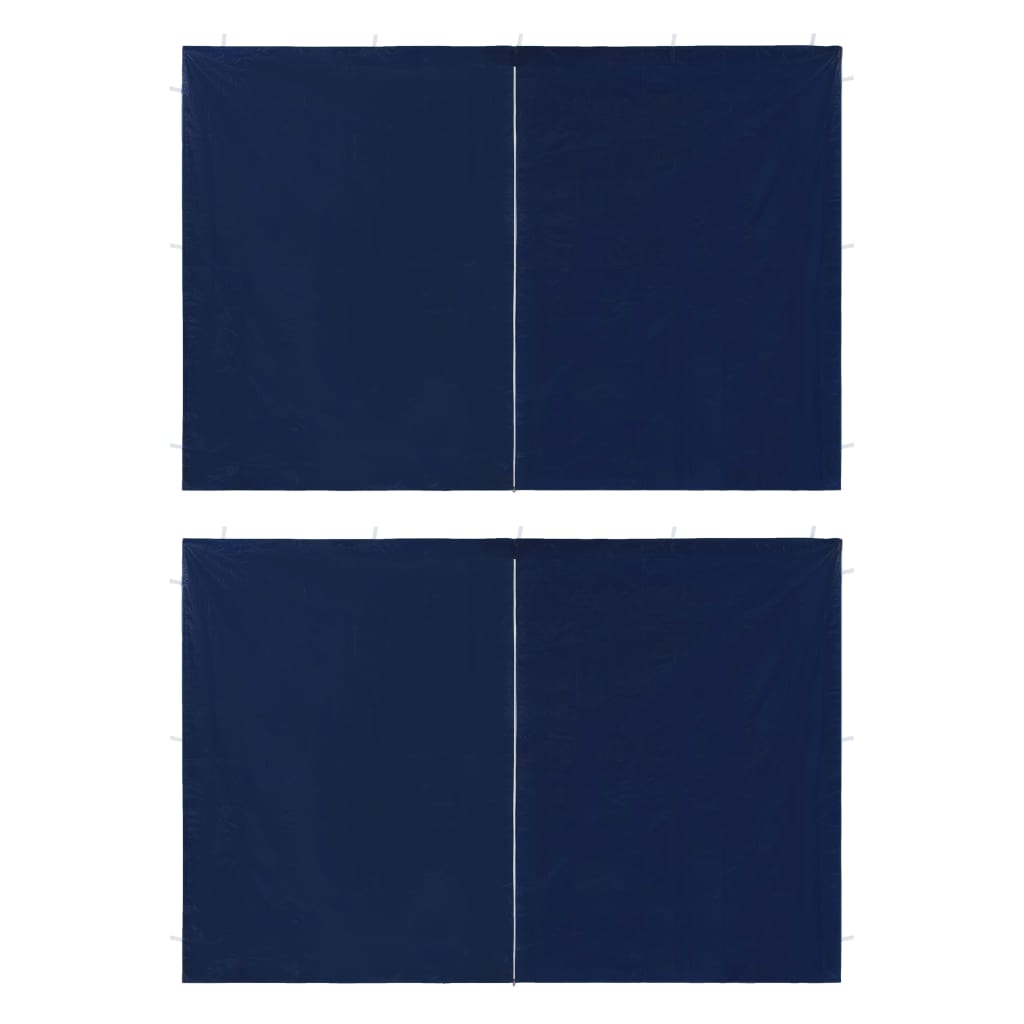 Party Tent Sidewall 2 pcs with Zipper PE Blue - Decor Base