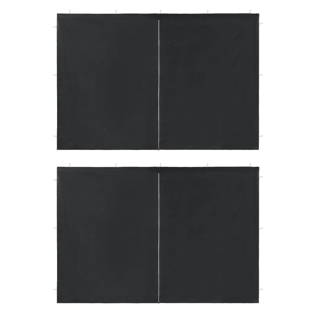 Party Tent Sidewall 2 pcs with Zipper PE Anthracite - Discount Dealers