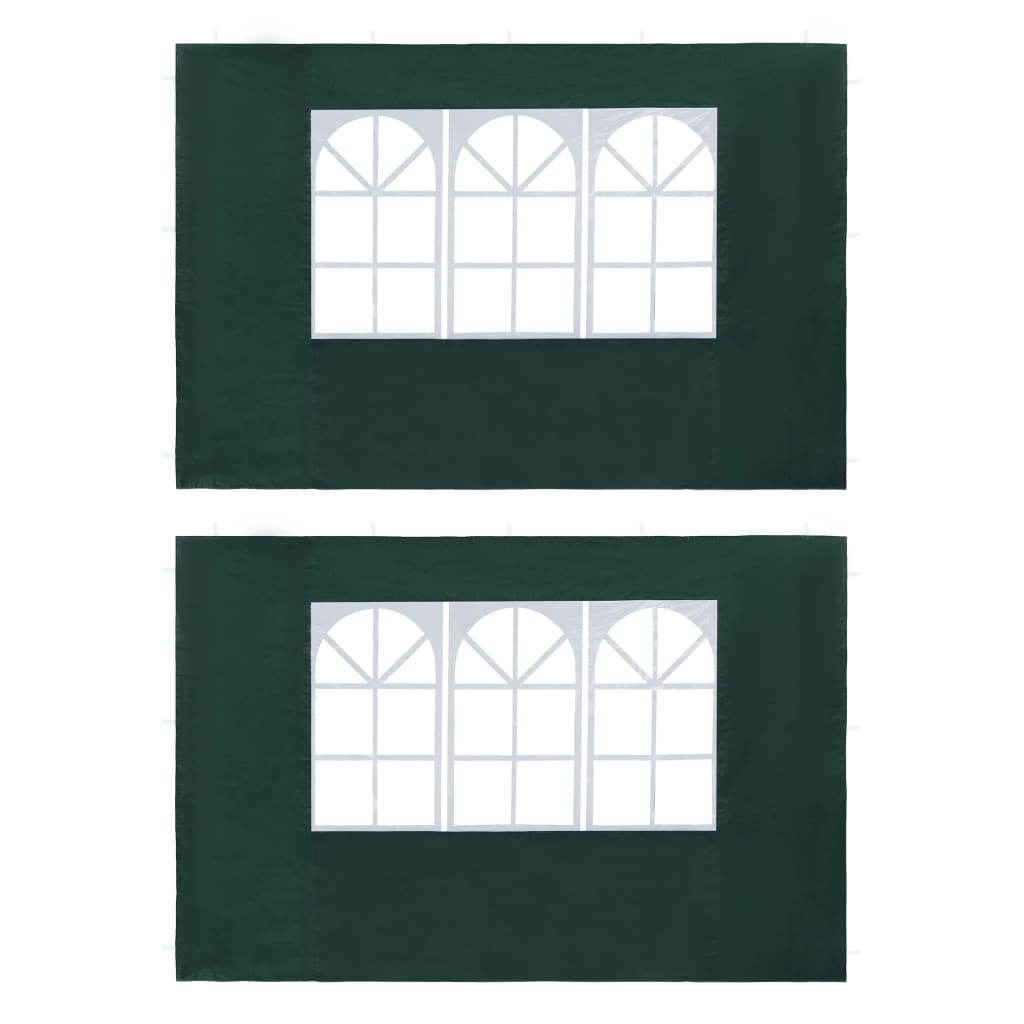 Party Tent Sidewall 2 pcs with Window PE Green - R and M Furniture
