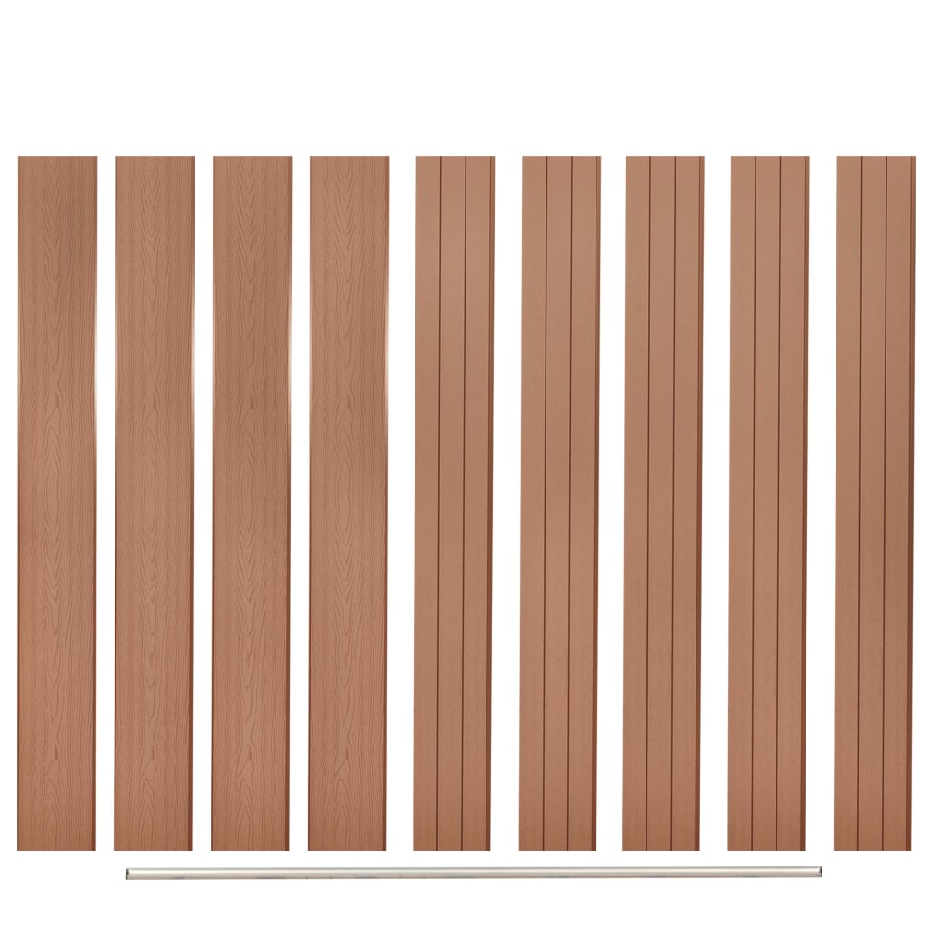 Replacement Fence Boards 9 pcs WPC 170 cm Brown - Tyrell & Tyrell
