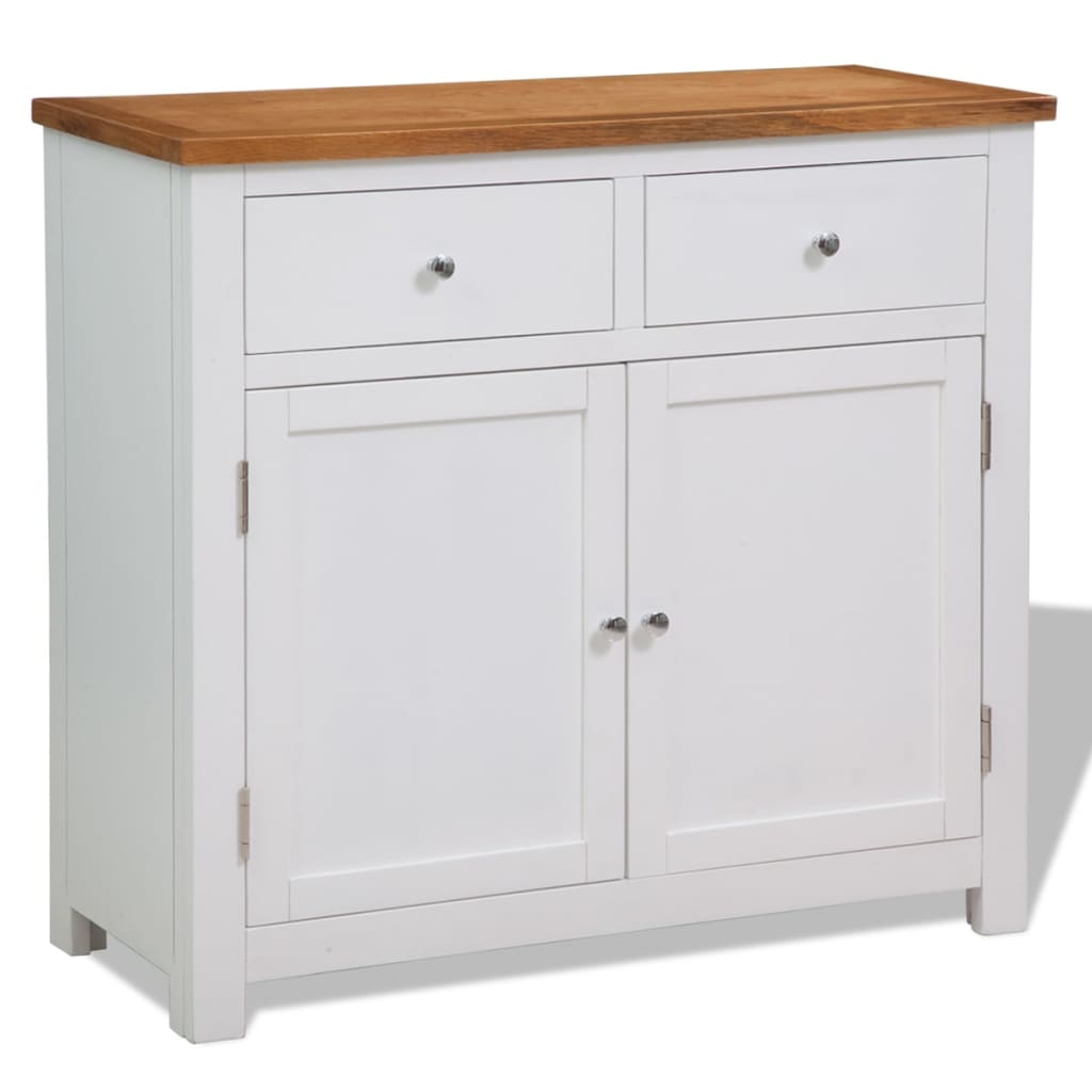 Sideboard 90x33.5x83 cm Solid Oak Wood - Casper Homes
