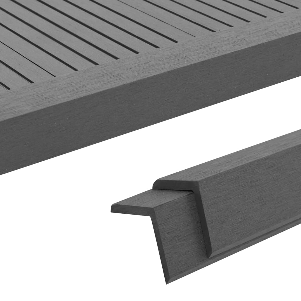 5 Pcs Decking Angle Trims WPC 170cm Grey - Sid & Sam