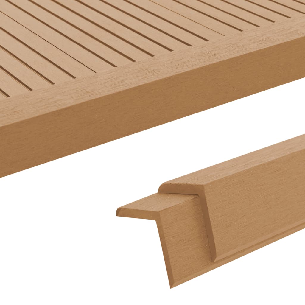 5 Pcs Decking Angle Trims WPC 170cm Teak Colour - Casper Homes