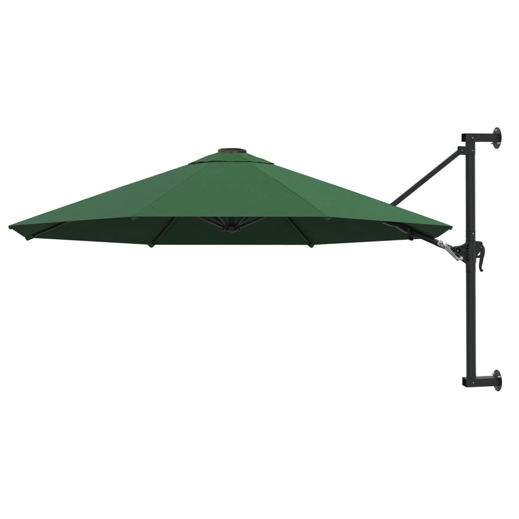 Wall-Mounted Parasol with Metal Pole 300 cm Green - All Things Good