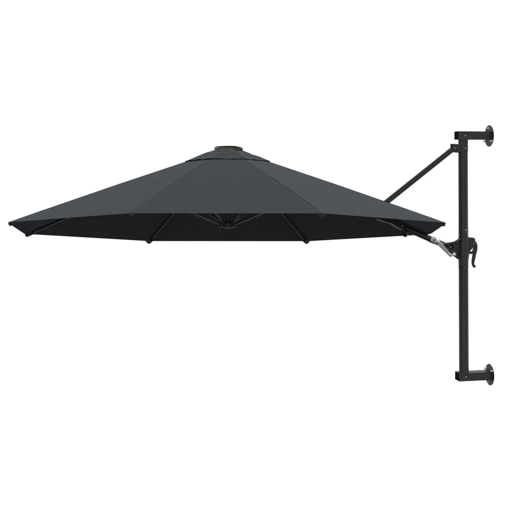 Wall-Mounted Parasol with Metal Pole 300 cm Anthracite - Discount Dealers