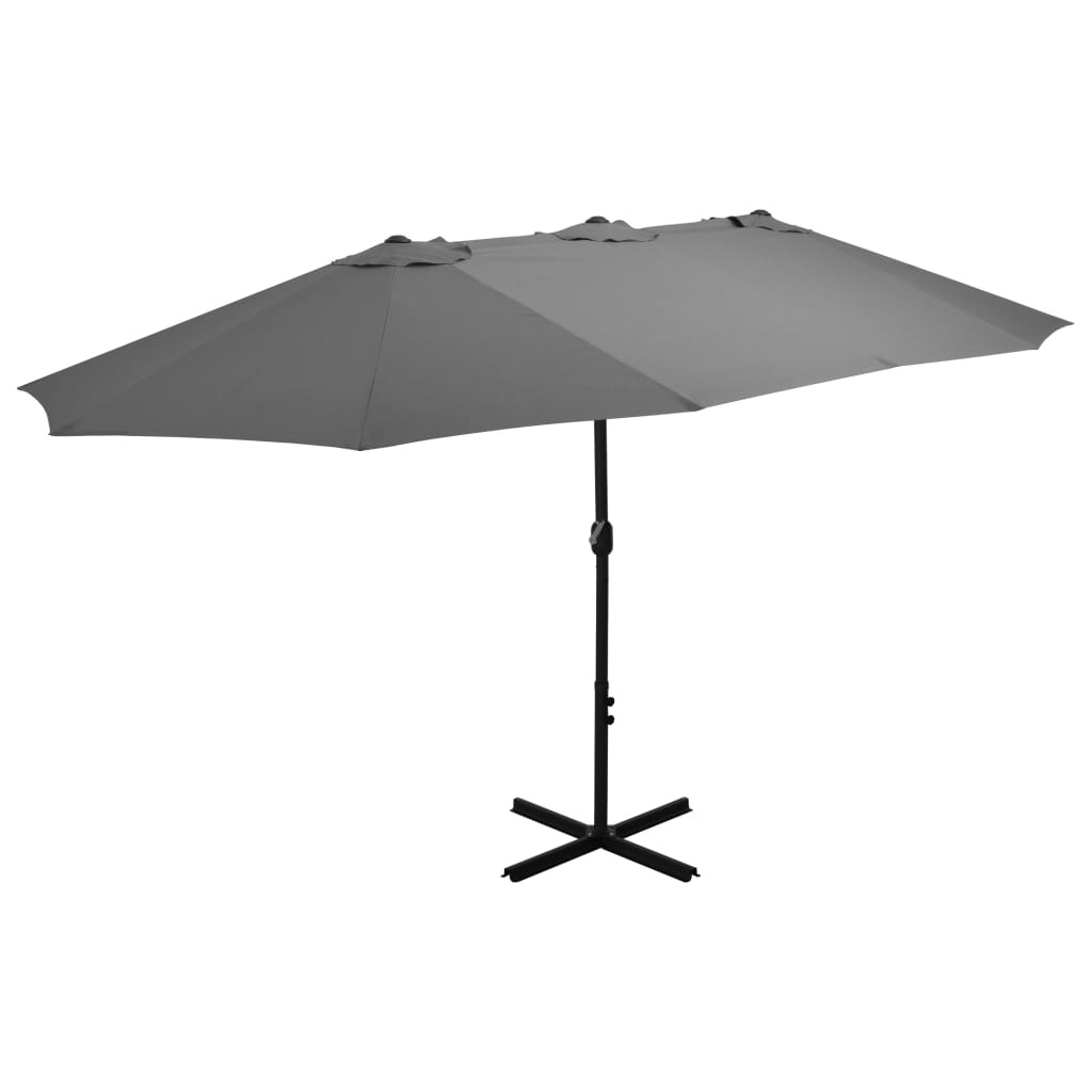 Outdoor Parasol with Aluminium Pole 460x270 cm Anthracite - The Home Maker