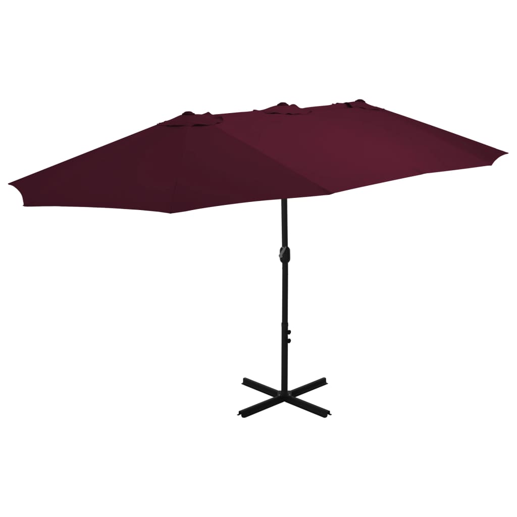 Outdoor Parasol with Aluminium Pole 460x270 cm Bordeaux Red - Discount Dealers