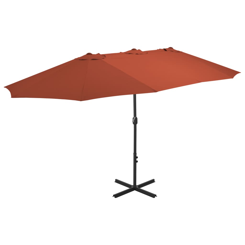 Outdoor Parasol with Aluminium Pole 460x270 cm Terracotta - Millennium Furniture