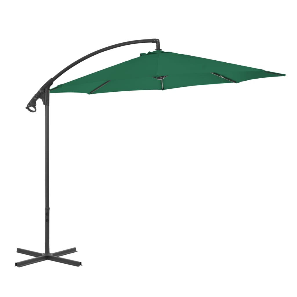 Cantilever Umbrella with Steel Pole 300 cm Green - Style and Chic