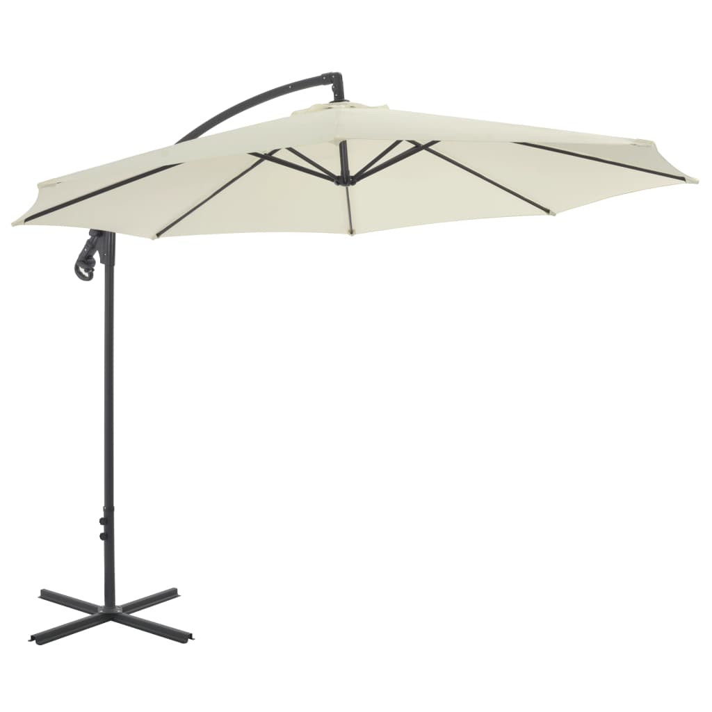 Cantilever Garden Parasol with Steel Pole 300 cm Sand - Direct Imports