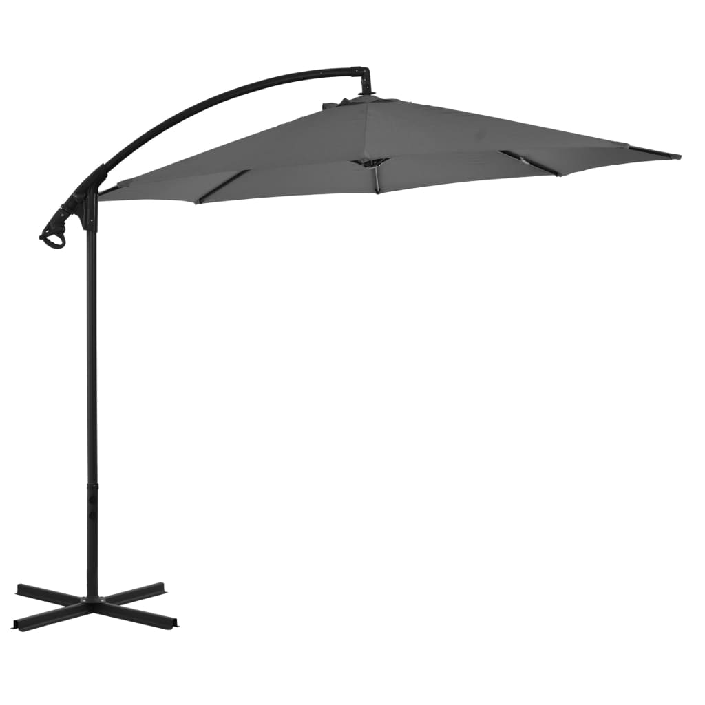 Cantilever Umbrella with Steel Pole 300 cm Anthracite - Sid & Sam