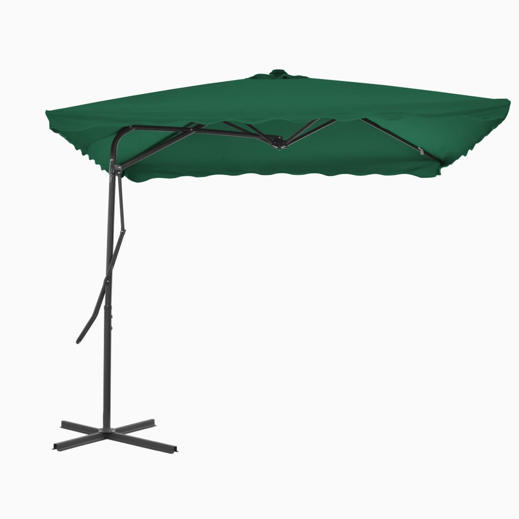 Outdoor Parasol with Steel Pole 250x250 cm Green - Decor Base