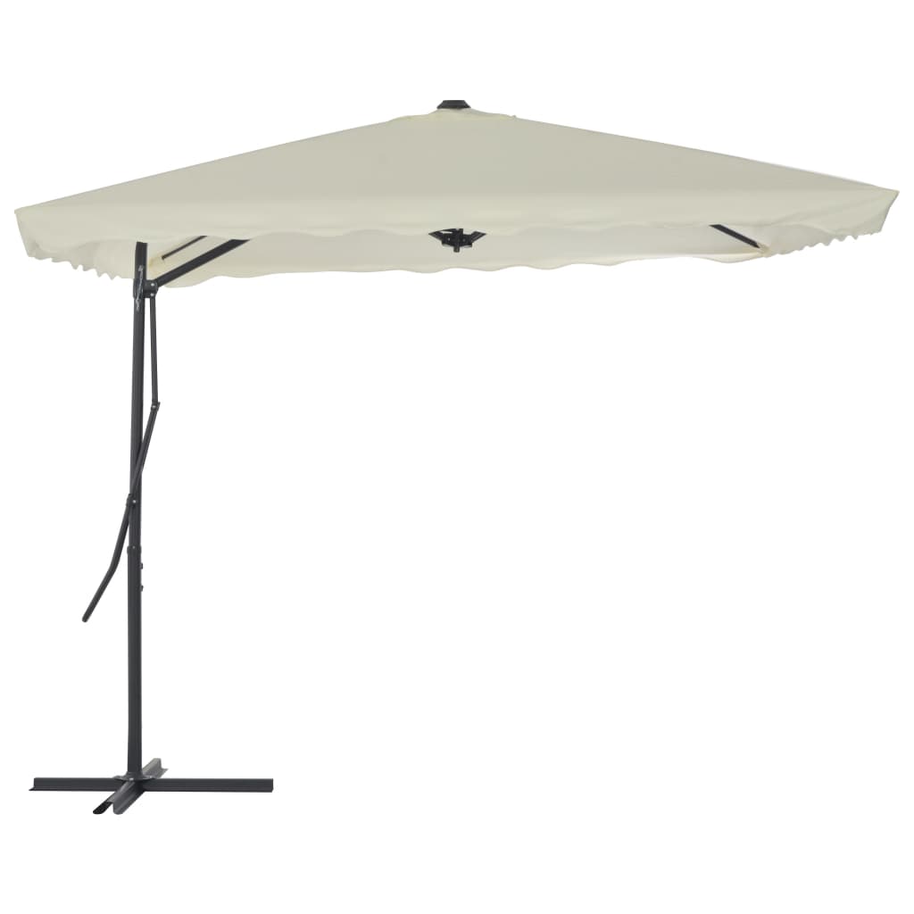 Outdoor Parasol with Steel Pole 250x250 cm Sand - Unbeatable Bargains