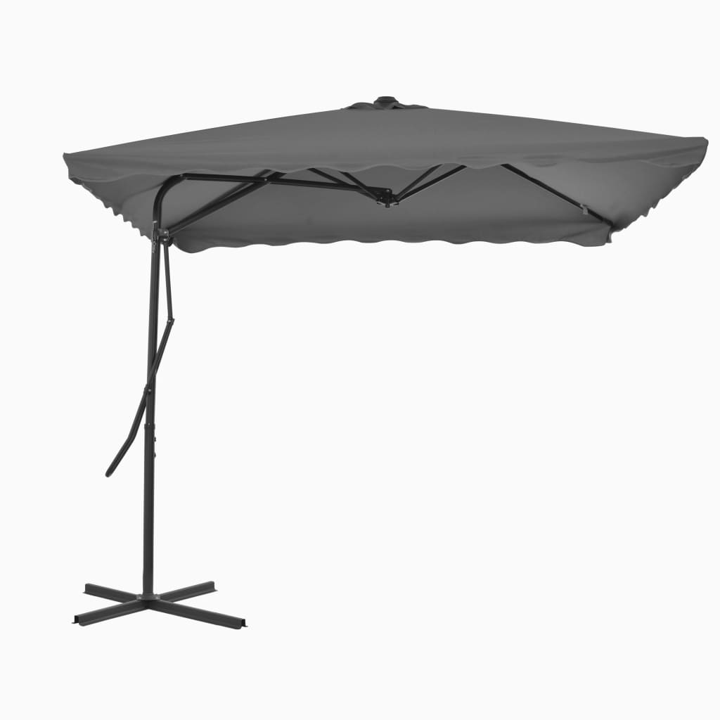 Outdoor Parasol with Steel Pole 250x250 cm Anthracite - The Home Maker