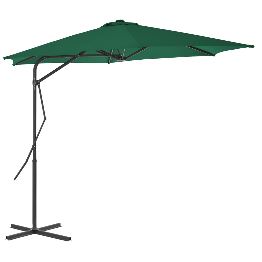 Outdoor Parasol with Steel Pole 300 cm Green - R and M Furniture