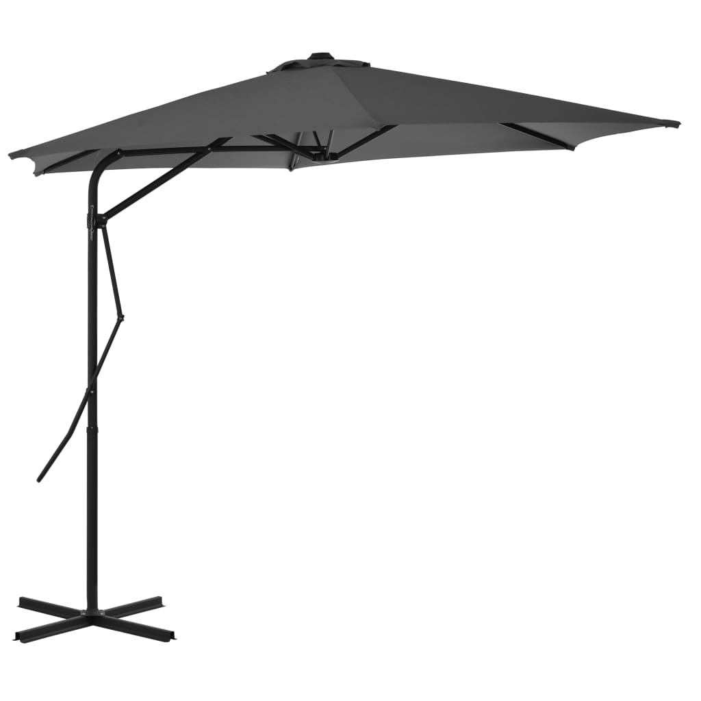 Outdoor Parasol with Steel Pole 300 cm Anthracite - R and M Furniture