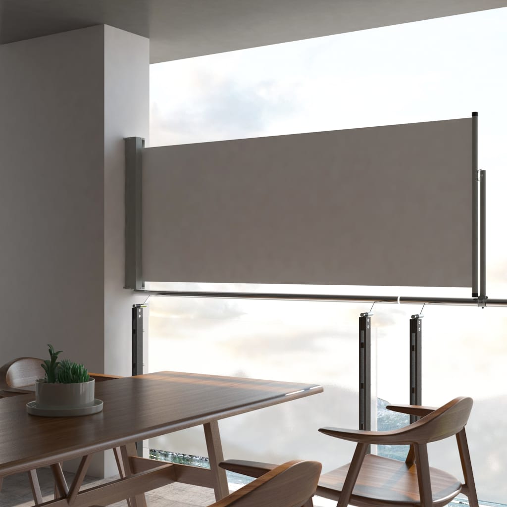 Patio Retractable Side Awning 100 x 300 cm Grey - All Things Good