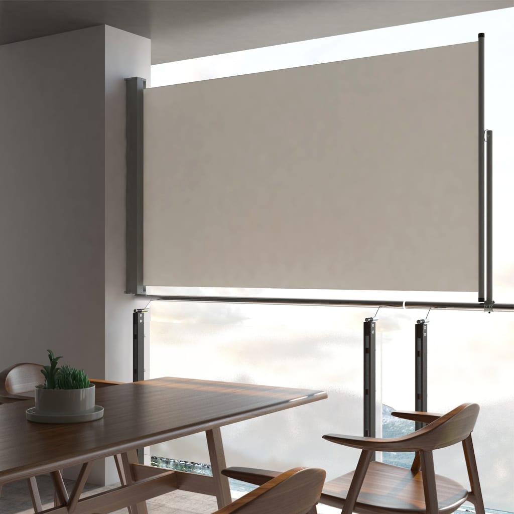 Patio Retractable Side Awning 140 x 300 cm Cream - Design Hut