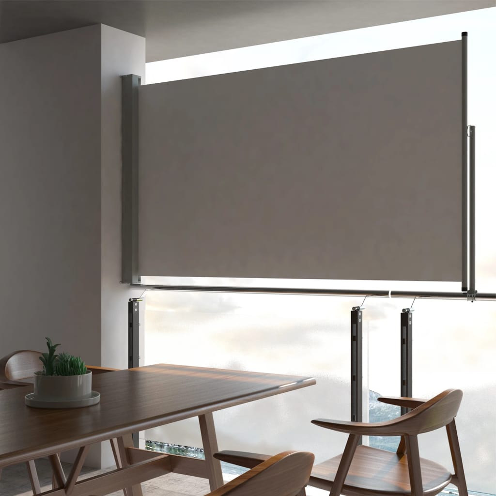Patio Retractable Side Awning 140 x 300 cm Grey - R and M Furniture