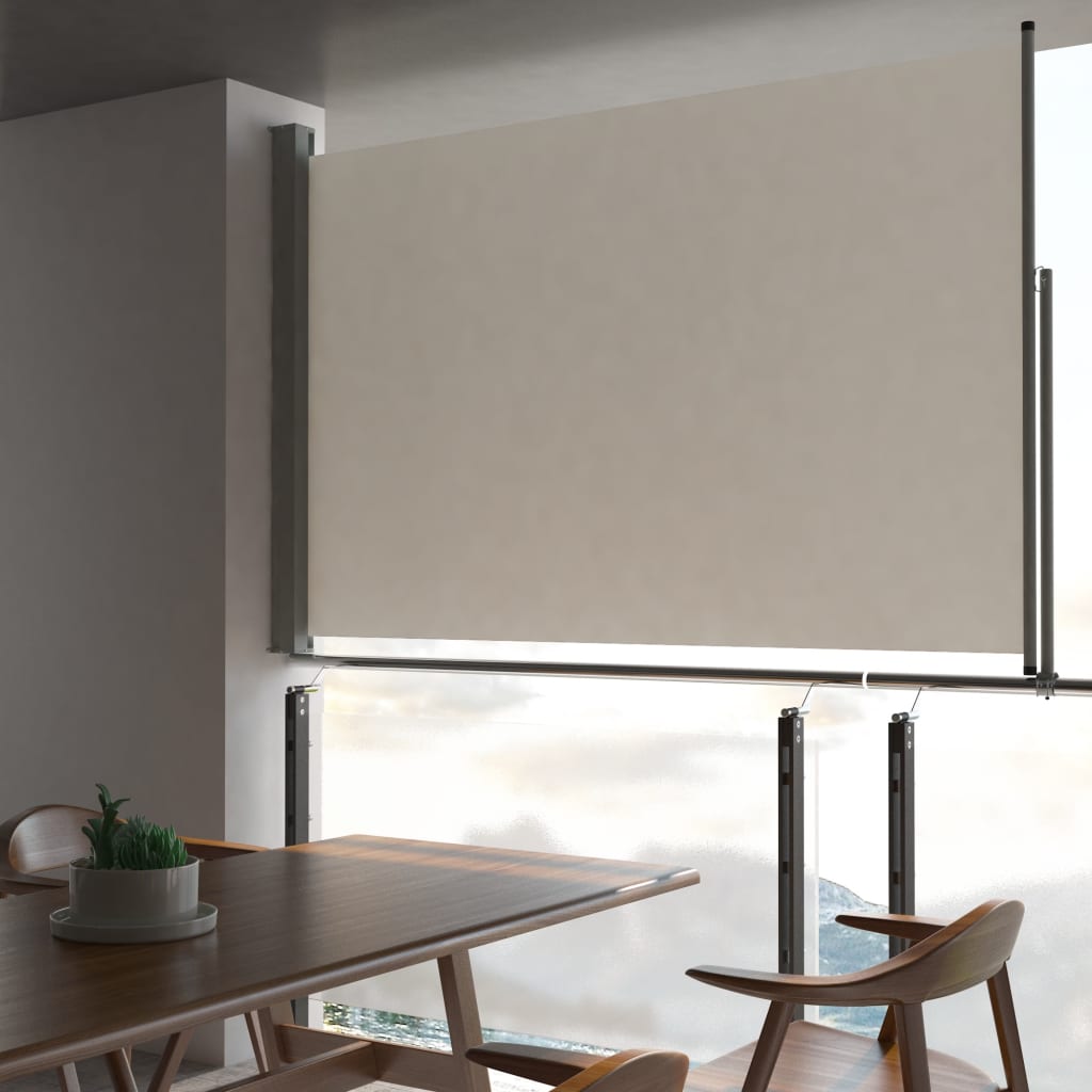 Patio Retractable Side Awning 160 x 300 cm Cream - Decor Base