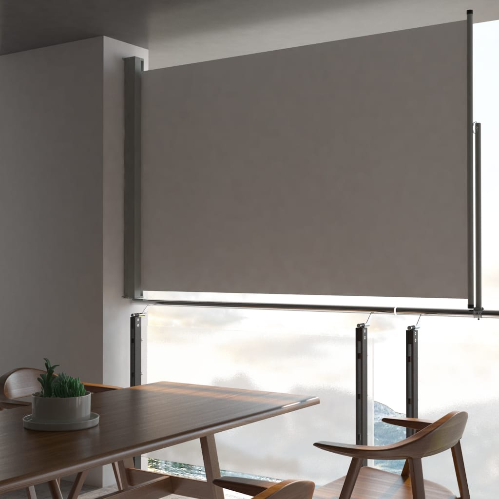 Patio Retractable Side Awning 160 x 300 cm Grey - Unbeatable Bargains