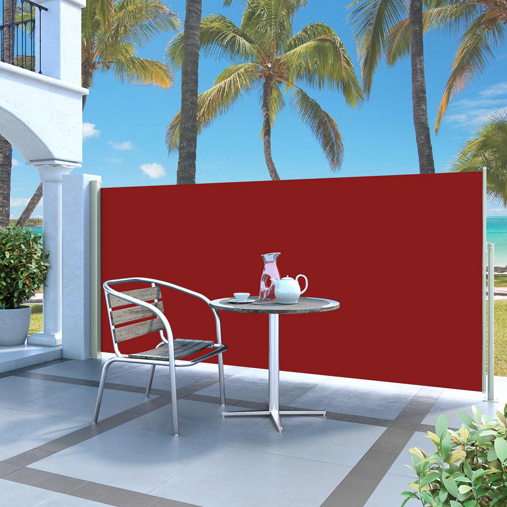 Retractable Side Awning 140 x 300 cm Red - Unbeatable Bargains