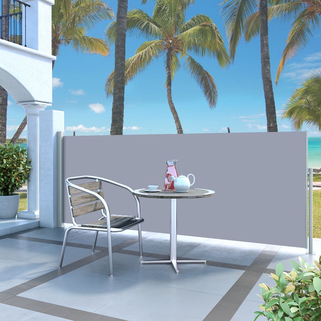 Retractable Side Awning 120 x 300 cm Grey - Decor Base