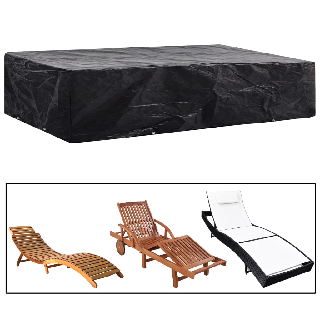 Garden Sunlounger Cover 8 Eyelets 218x77x55 cm - Design Hut