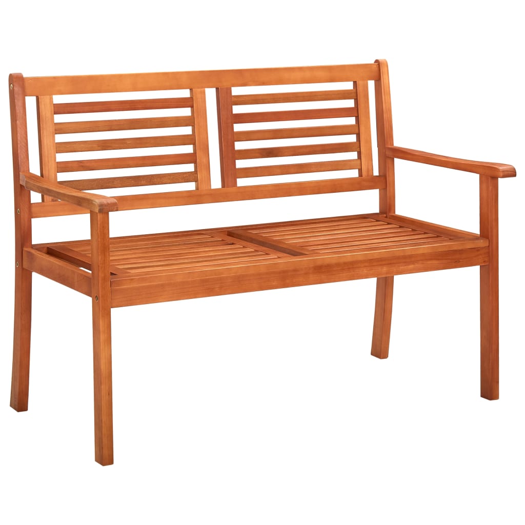 2-Seater Garden Bench 120 cm Solid Eucalyptus Wood - Decor Base