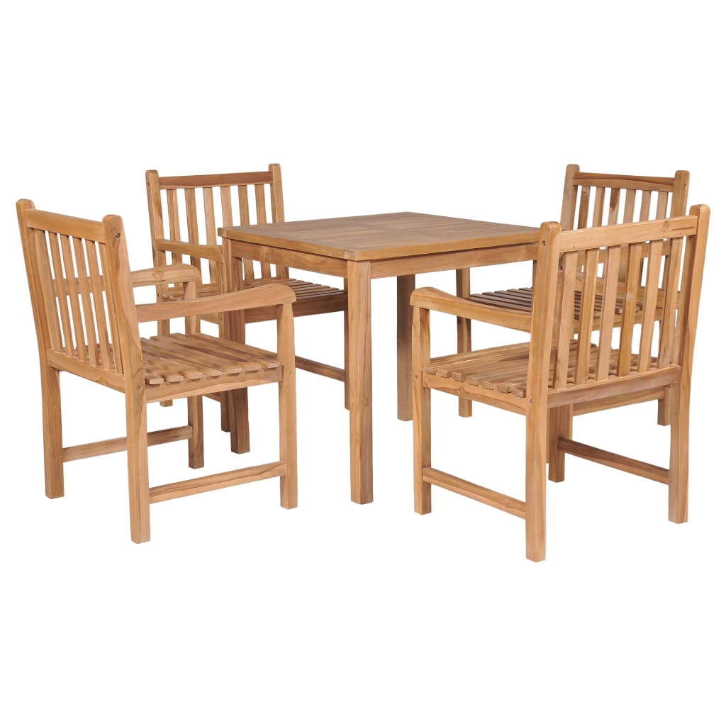 5 Piece Outdoor Dining Set Solid Teak Wood - The Home Maker