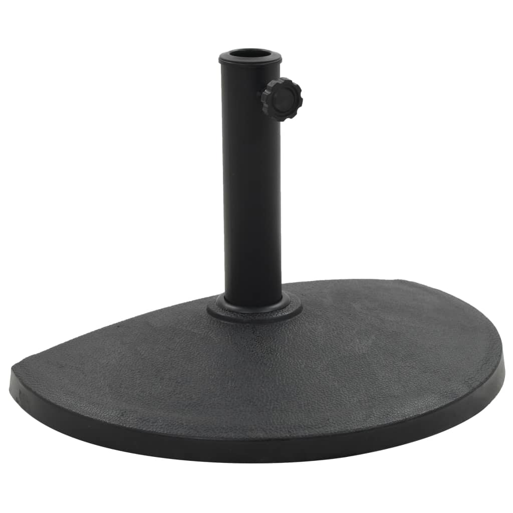 Parasol Base Half Round Polyresin 9 kg Black - Design Hut
