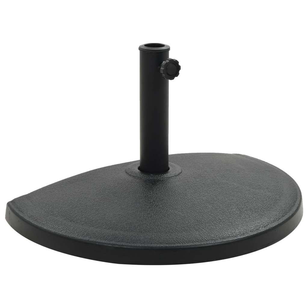 Parasol Base Half Round Polyresin 15 kg Black - R and M Furniture