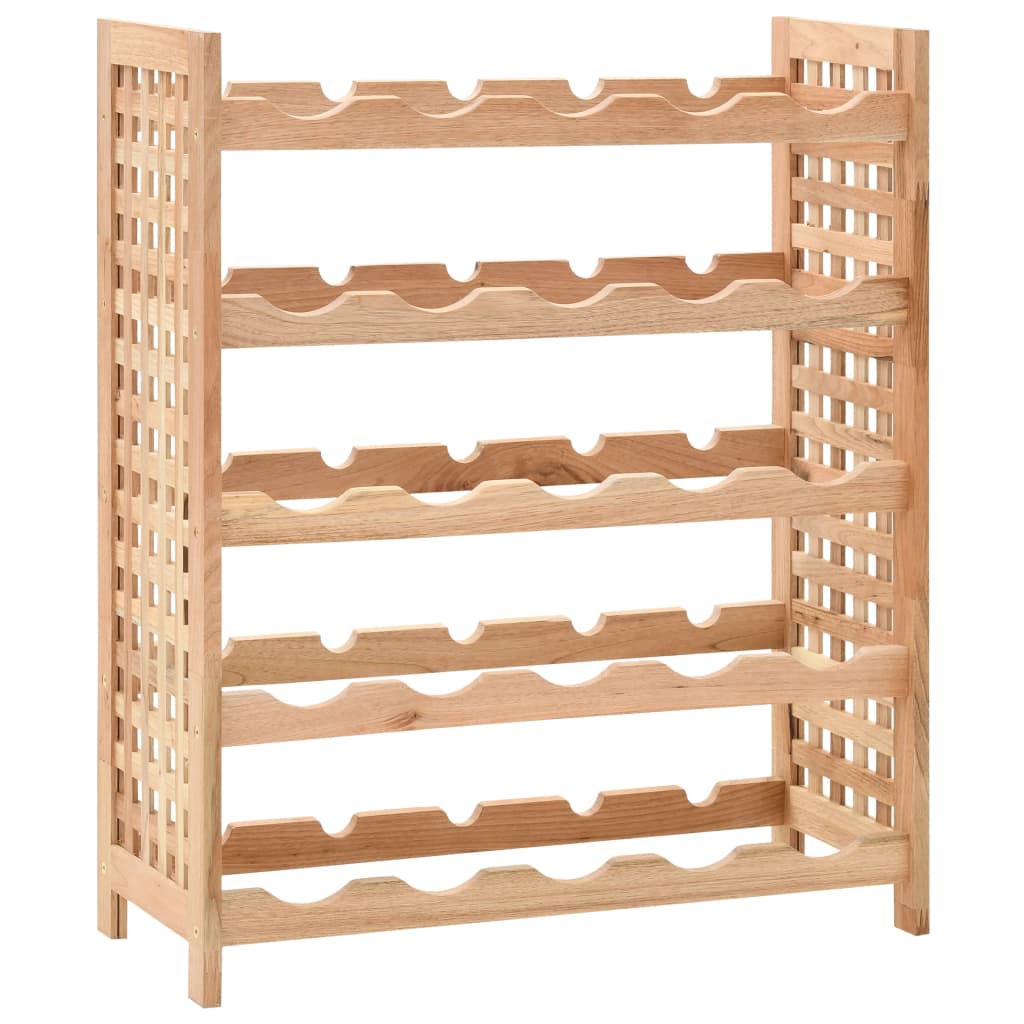 Wine Rack for 25 Bottles Solid Walnut Wood 63x25x73 cm - R and M Furniture