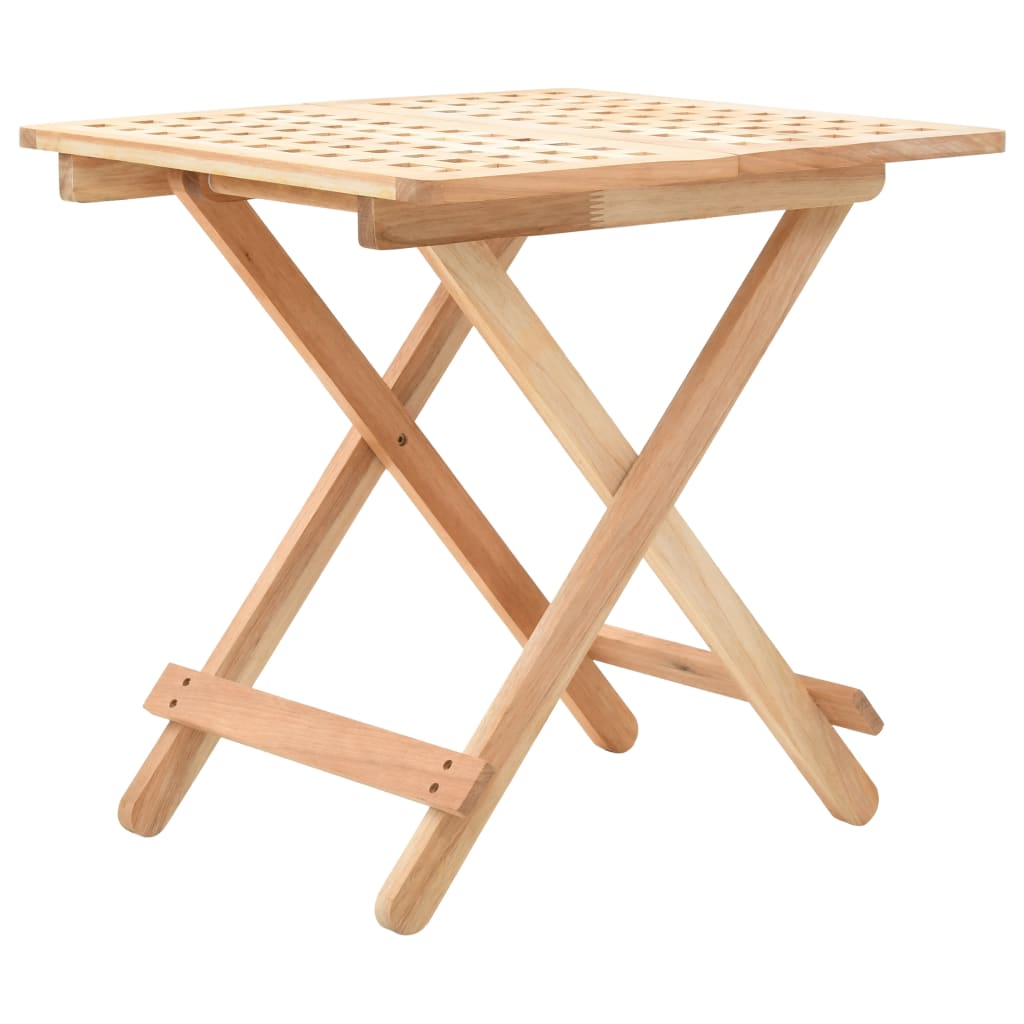 Foldable Side Table Solid Walnut Wood 50x50x49 cm - The Home Maker