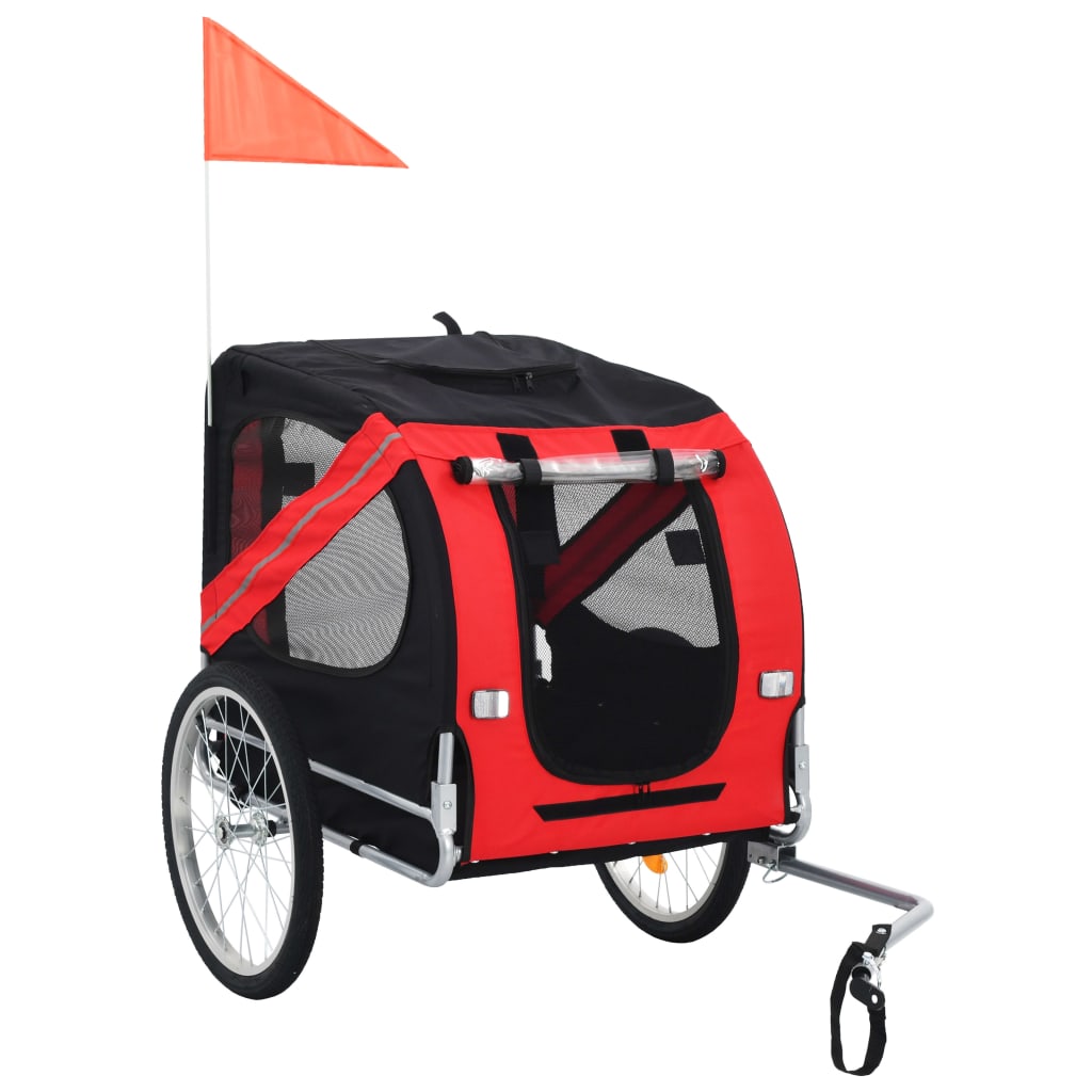Pet Bike Trailer Red and Black - Discount Dealers