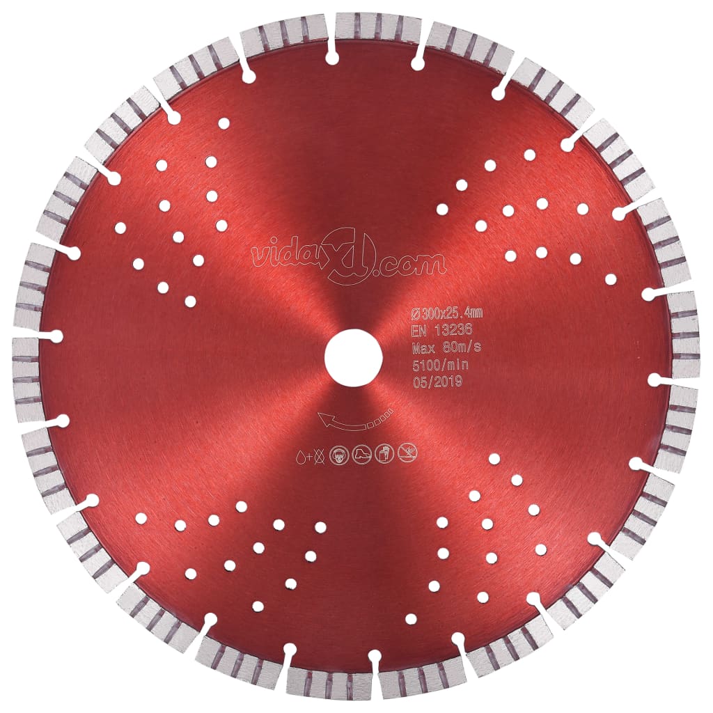 Diamond Cutting Disc with Turbo and Holes Steel 300 mm - Merlin Deals