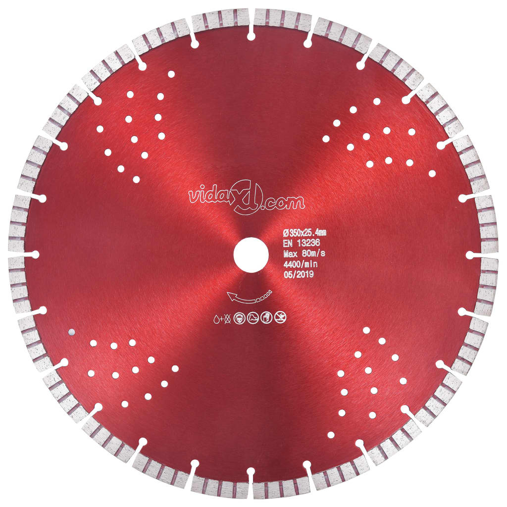 Diamond Cutting Disc with Turbo and Holes Steel 350 mm - All Things Good