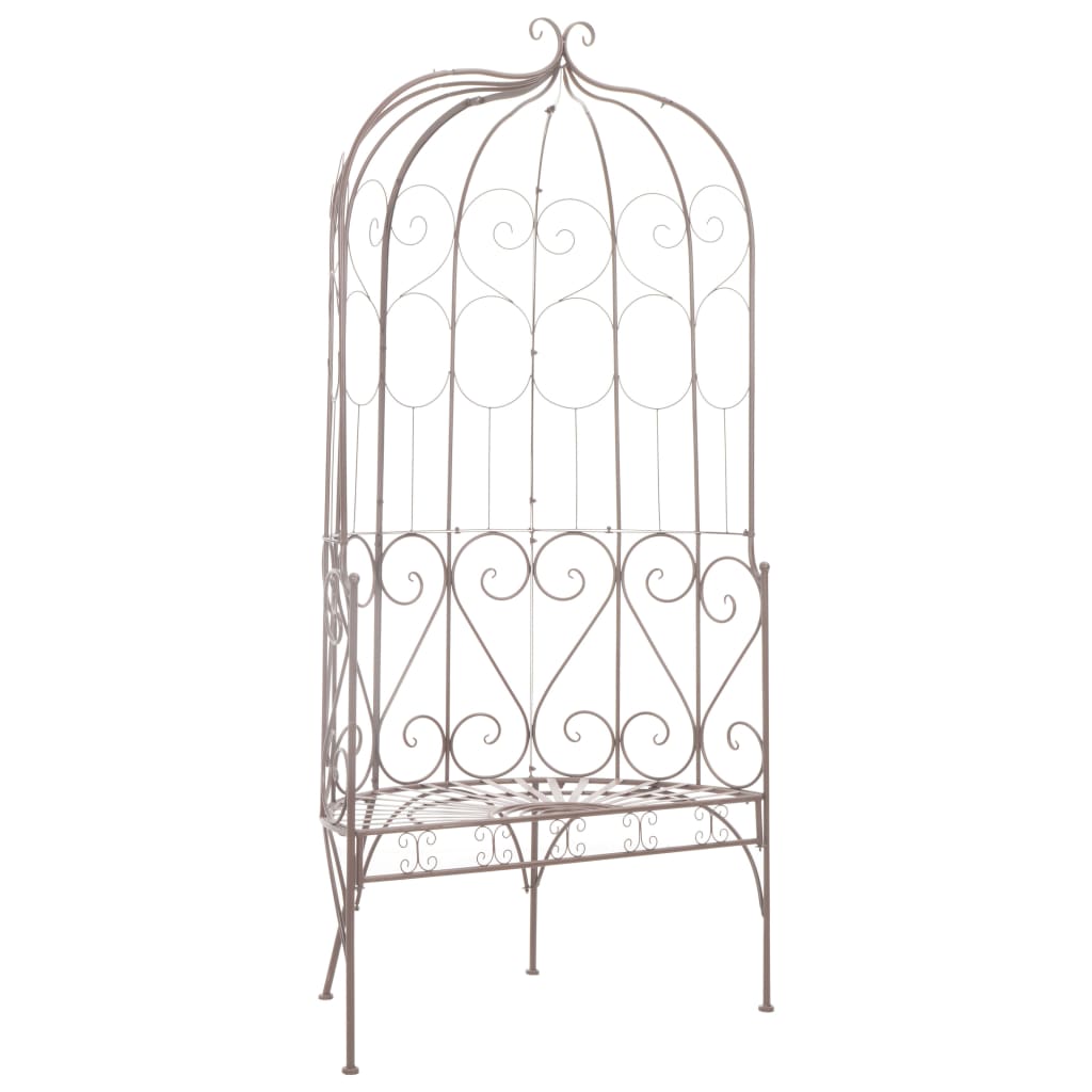 Garden Bench 95 cm Iron Antique Brown - Merkel Designers