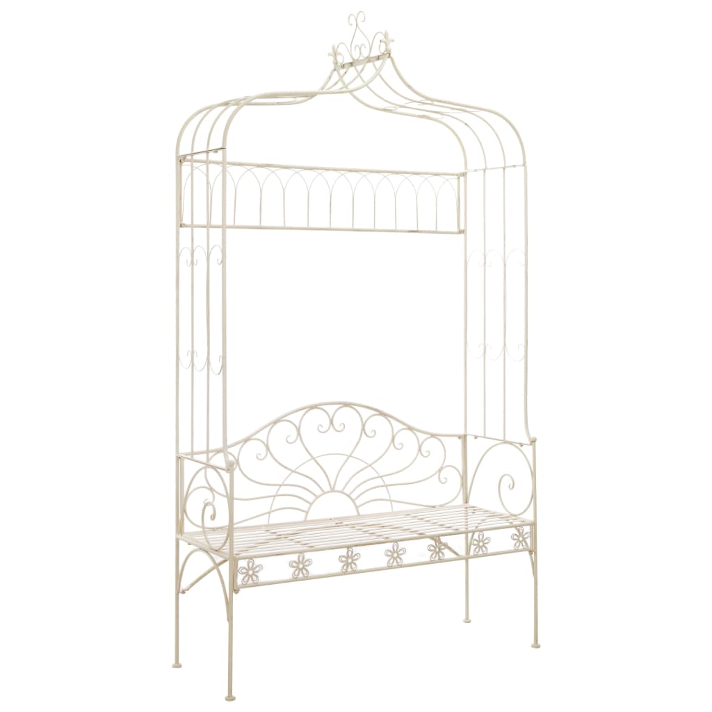 Garden Bench 122 cm Iron Antique White - Direct Imports