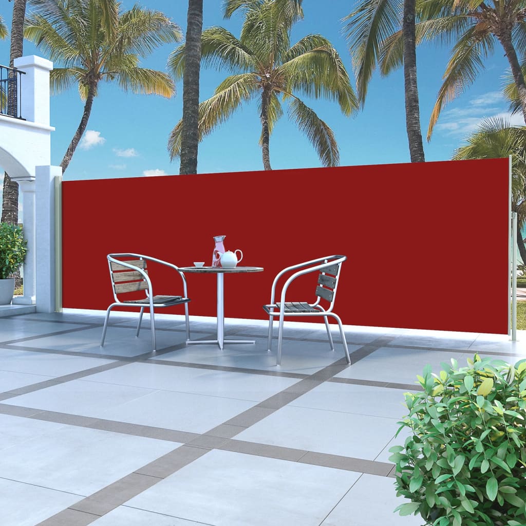 Retractable Side Awning 160 x 500 cm Red - Discount Dealers